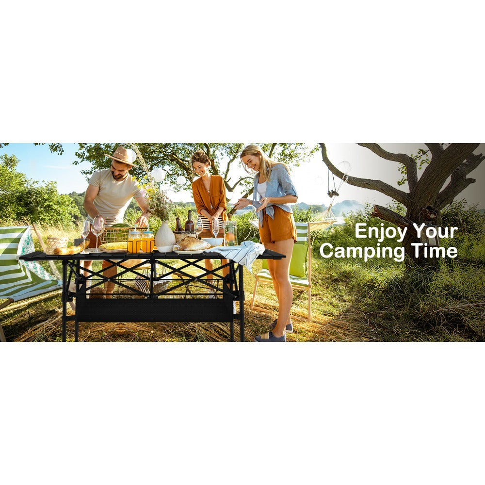 Folding Camping Table with Adjustable Height and Carry Bag for Patio detail image - detail view 10