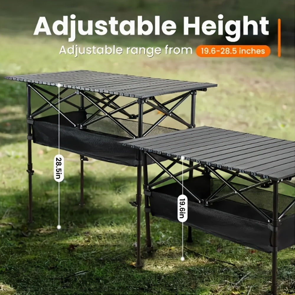 Folding Camping Table with Adjustable Height and Carry Bag for Patio detail image - detail view 4