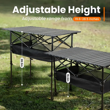 Folding Camping Table with Adjustable Height and Carry Bag for Patio detail image - detail view 4