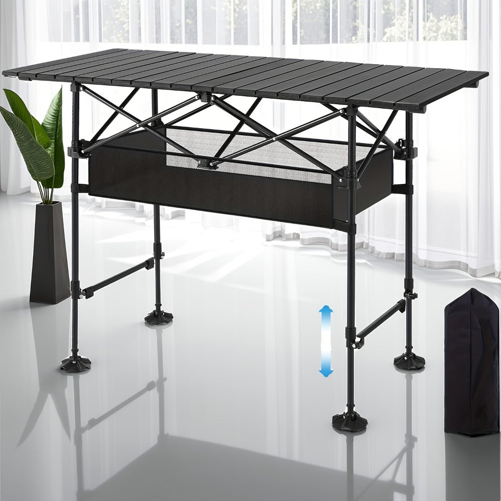Folding Camping Table with Adjustable Height and Carry Bag for Patio detail image - detail view 5