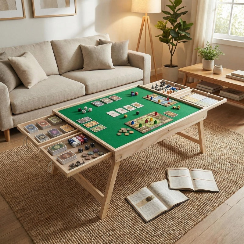 Folding Game Table shown in the Green, Premium Version option