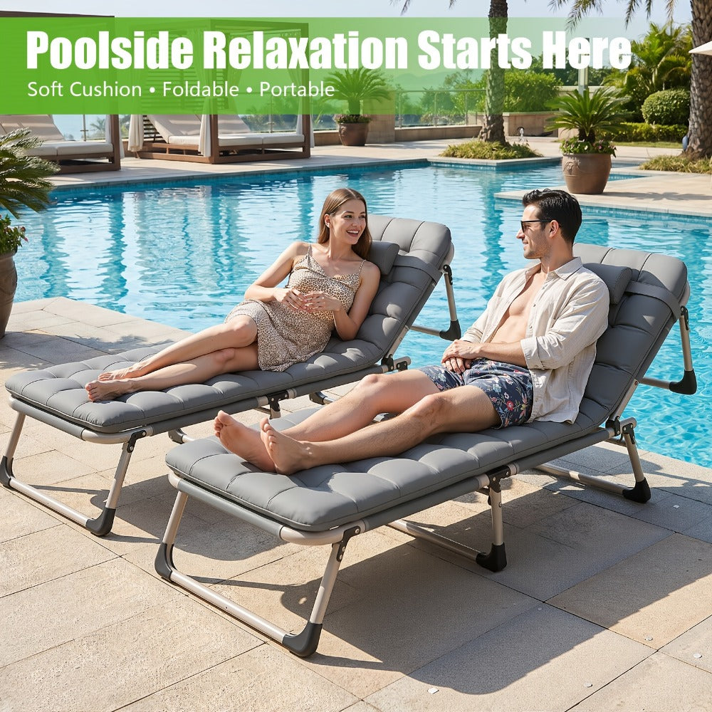Folding Lounge Chair for Office Nap & Lunch Break with Optional Removable Pad, Ergonomic shown in the main product view