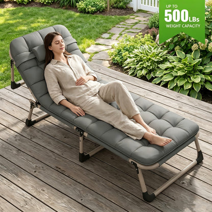Folding Lounge Chair shown in the With Removable Pad - Load Capacity 500 Pounds option