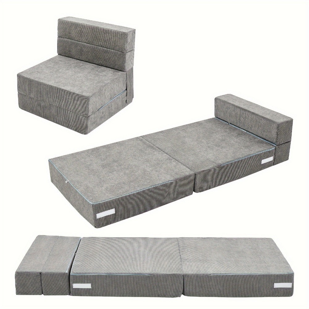 Folding Mattress, Tri-Fold Floor Sofa Bed, Portable Memory Foam Sleeping Mat Convertible shown in the main product view