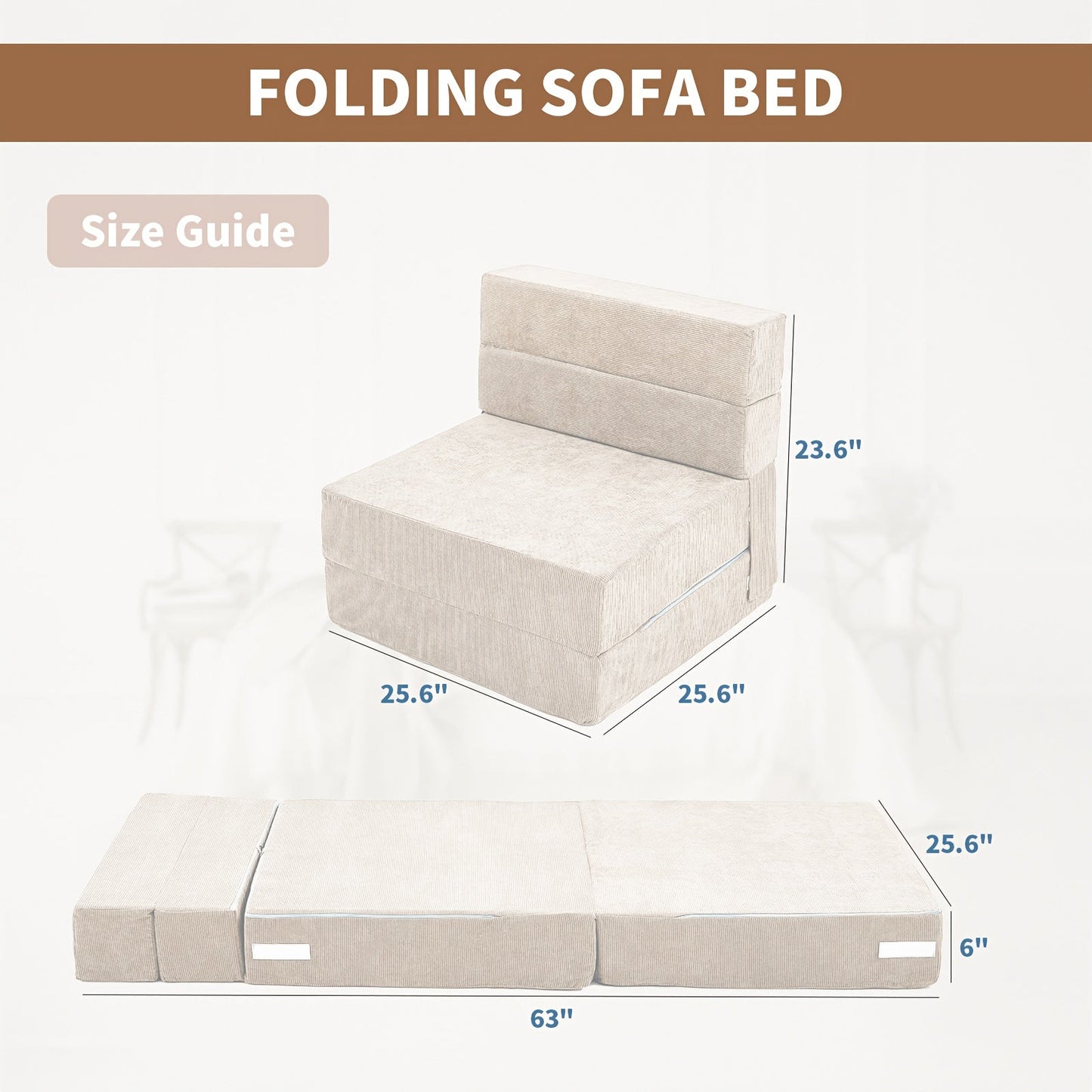 Folding Mattress shown in the White option