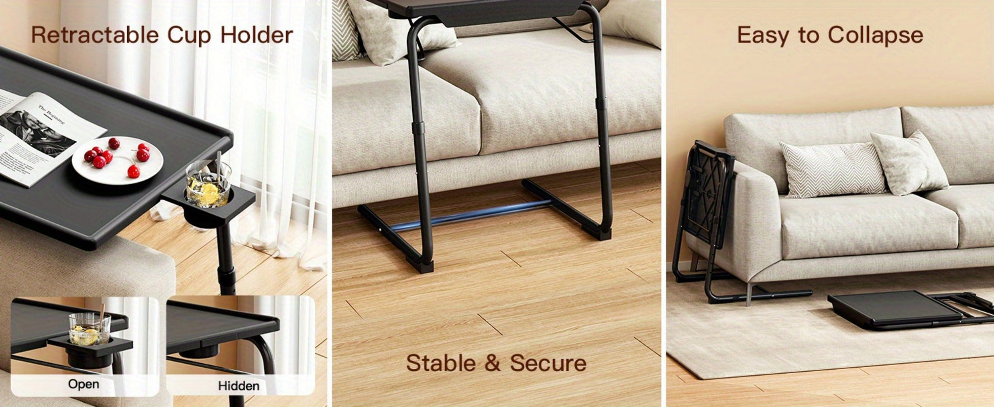 Folding Tray Table with Adjustable Height for Work, Display, and Everyday Use detail image - detail view 19