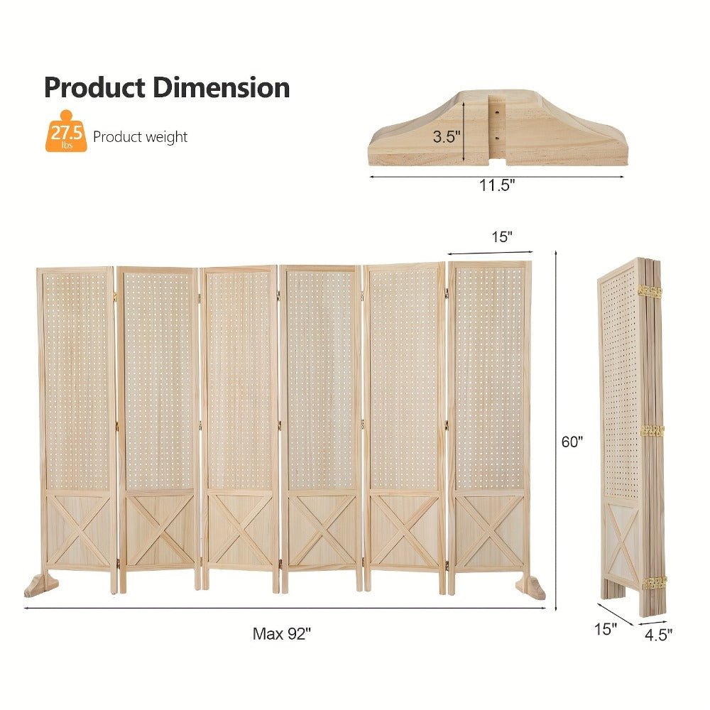 Freestanding Foldable Room Divider with Added Privacy and Multiple Color Options detail image