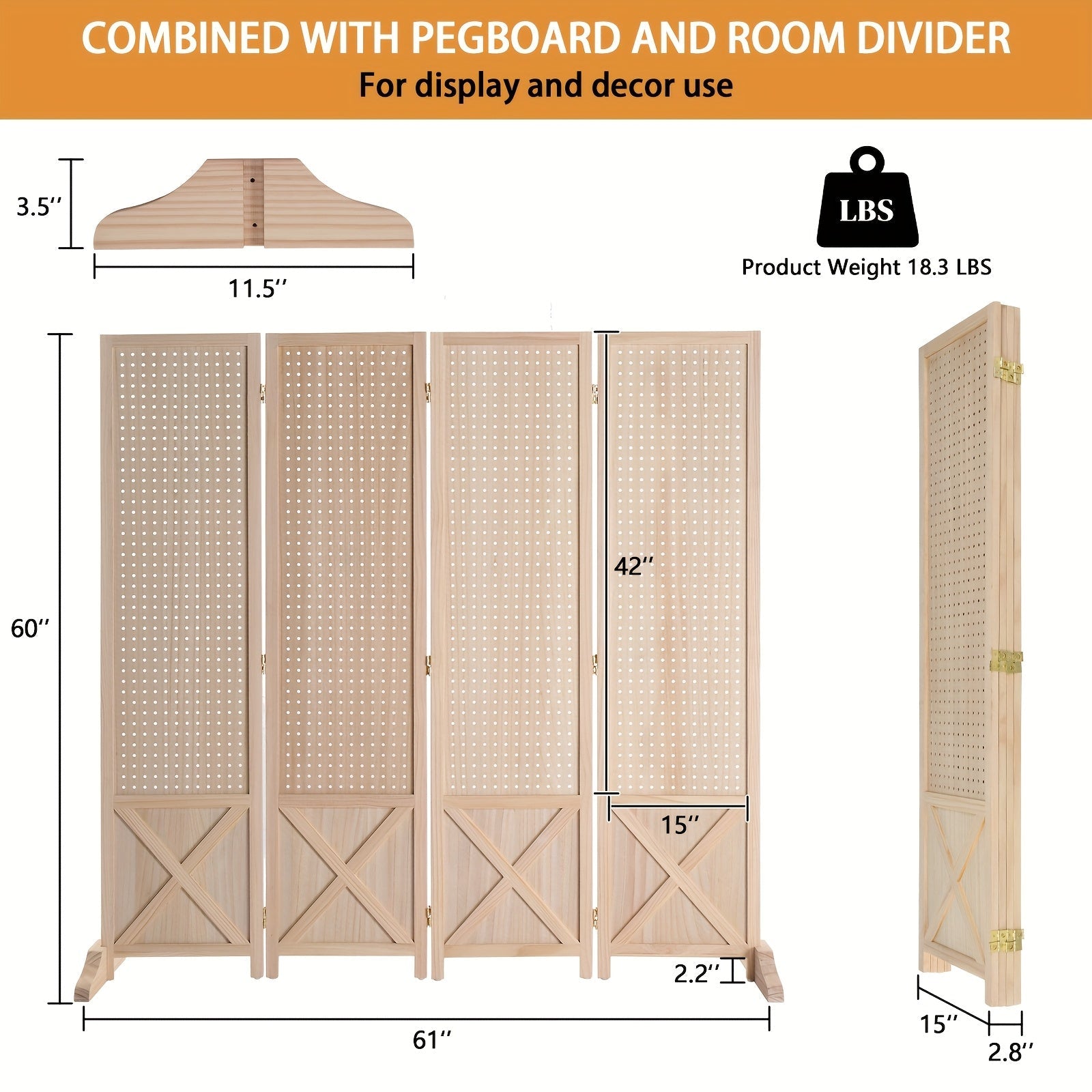 Room Divider shown in the Natural, 4 panels option