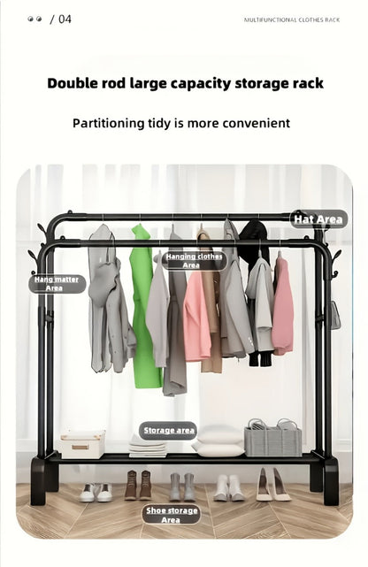 Freestanding Heavy-Duty Garment Rack with Large-Capacity Storage for Bedroom detail image - detail view 11