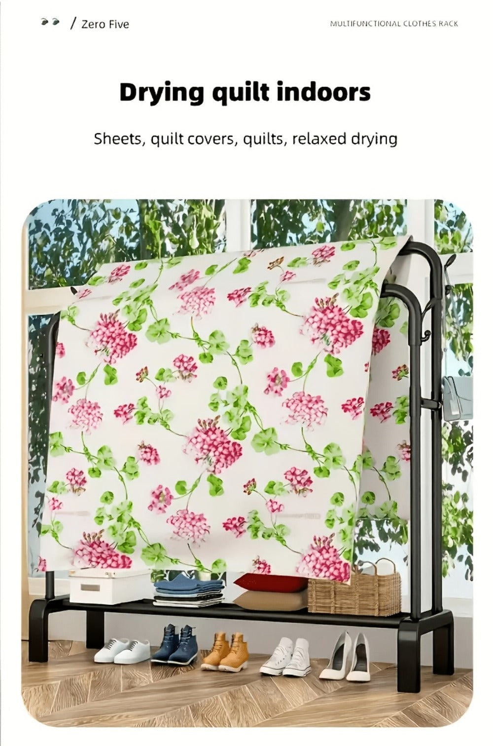 Freestanding Heavy-Duty Garment Rack with Large-Capacity Storage for Bedroom detail image - detail view 16