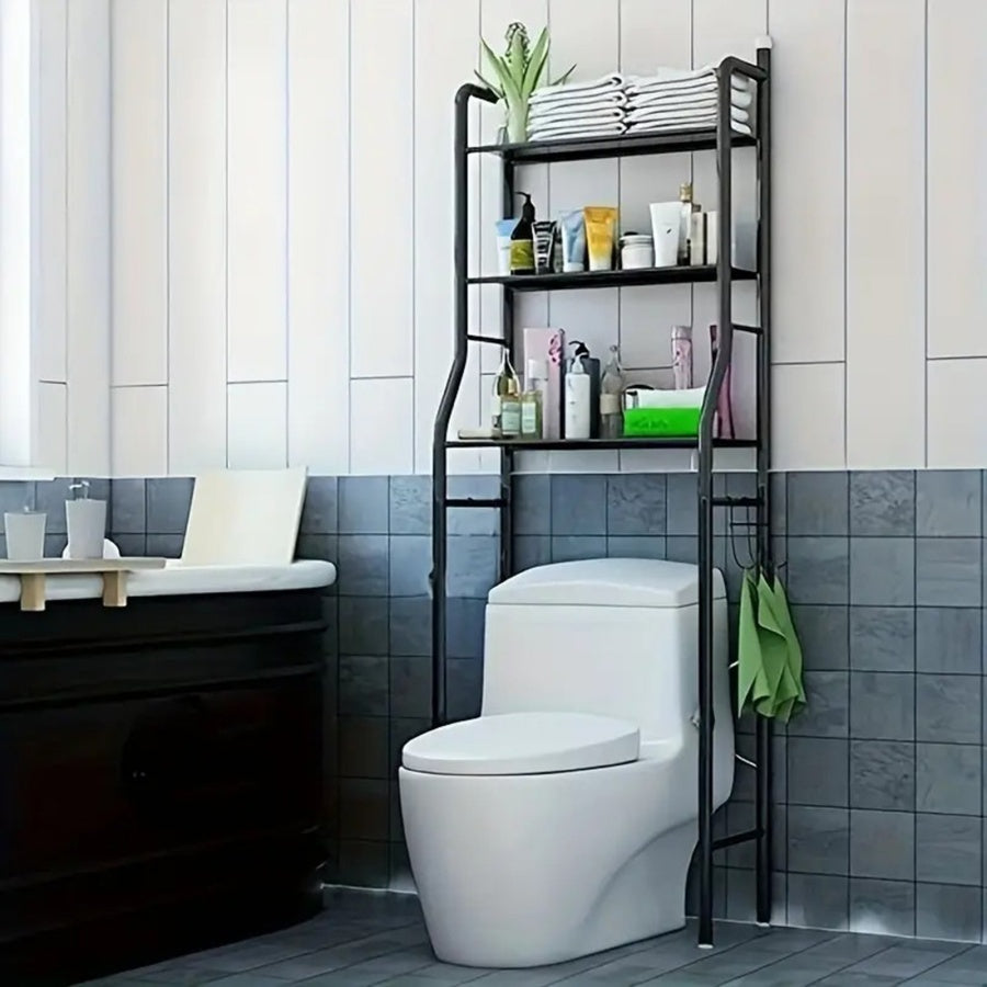 Bathroom Storage Rack shown in the Style A - 3Layers 19.69inch Black option