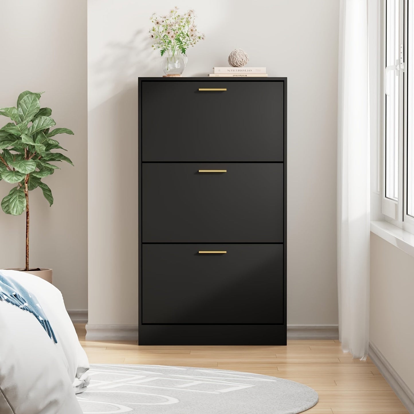 Shoe Cabinet shown in the Black option