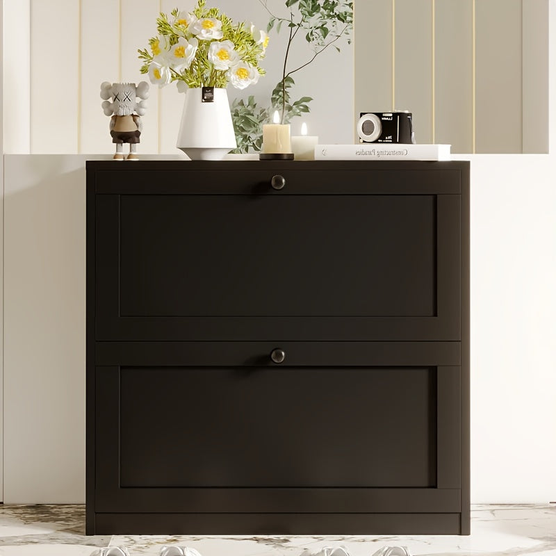 Shoe Cabinet shown in the Black/2 Doors option