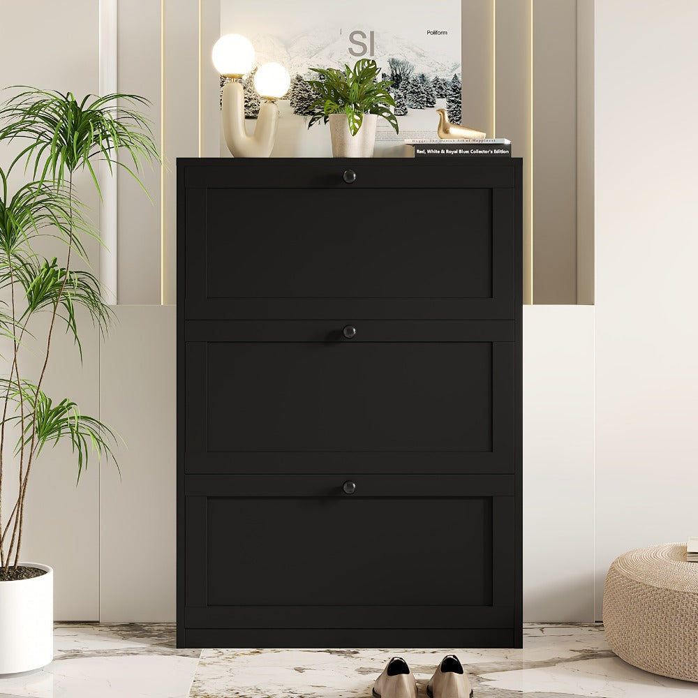 Freestanding Narrow Shoe Cabinet, Space-Saving Shoe Cupboard for Entryway detail image - detail view 9