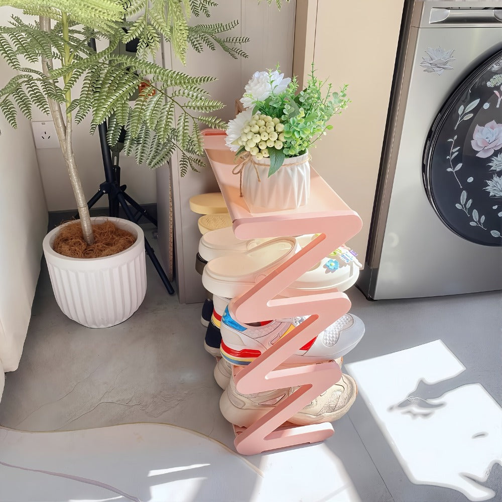 Freestanding Plastic Shoe Rack with Stackable Design for Organized Everyday Storage detail image - detail view 12