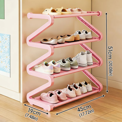 Freestanding Plastic Shoe Rack with Stackable Design for Organized Everyday Storage detail image - detail view 3