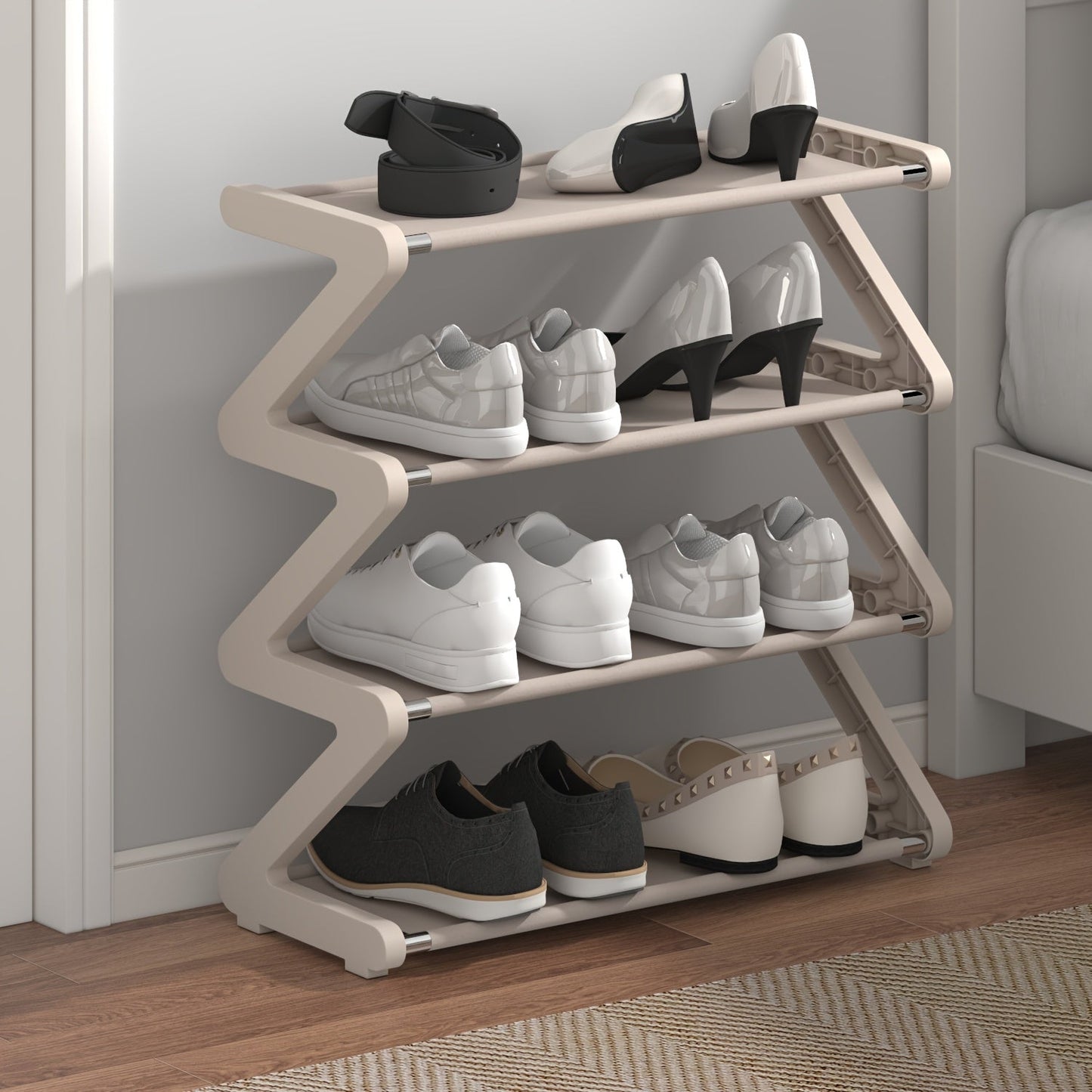 Shoe Rack shown in the Sky Cloud Gray (Reinforced Plastic Parts - Easy Installation), Home Multi-layer Shoe Rack option
