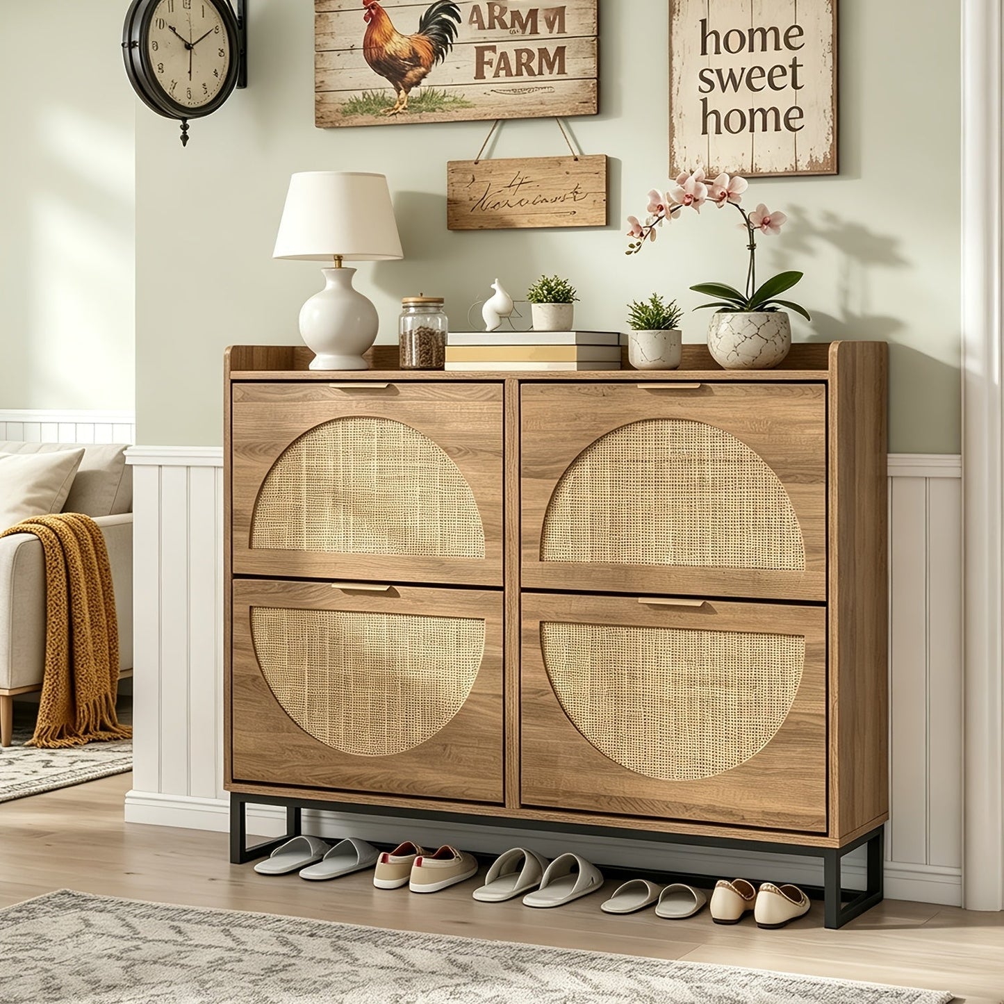 Shoe Cabinet shown in the Yellow option