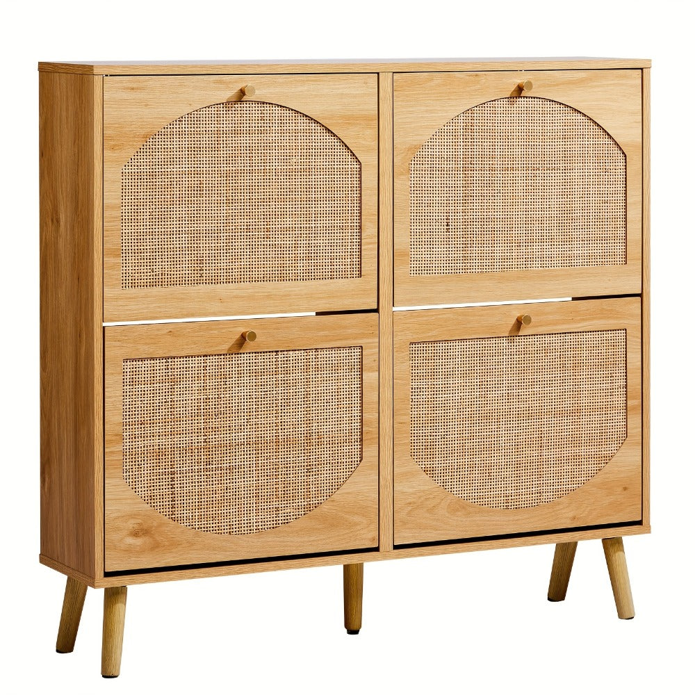 Freestanding Wicker Shoe Storage Cabinet for Entryway and Living Room detail image - detail view 8