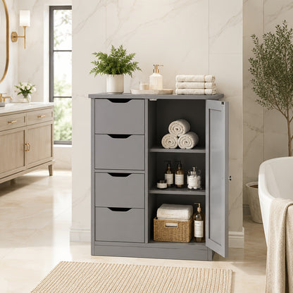 Bathroom Floor Cabinet shown in the Grey option