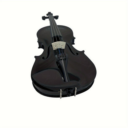 Full Size 4/4 Violin Kit, Black Beginner Violin with Hard Case and Bows detail image - detail view 6