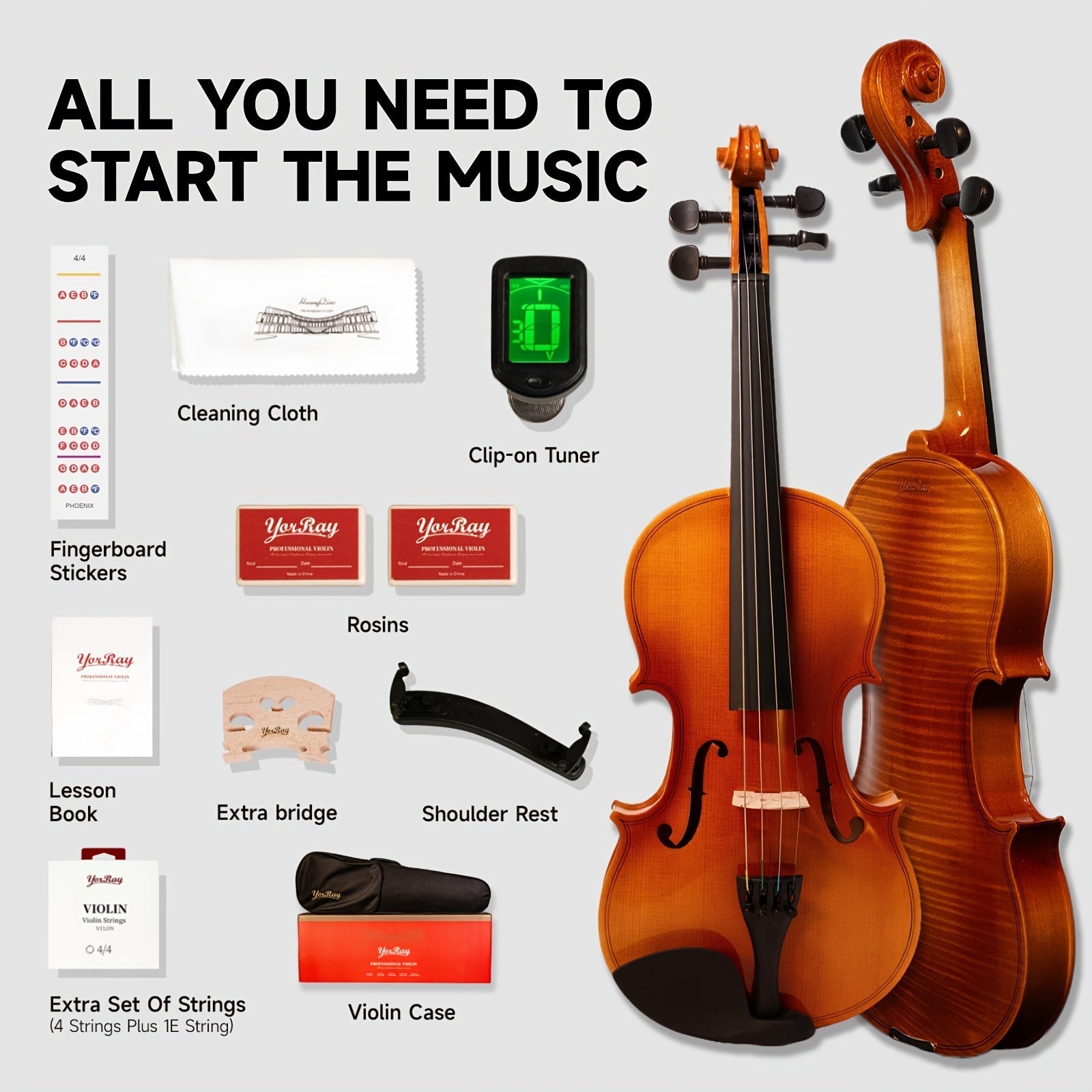 Full Size Violin shown in the 4/4 option