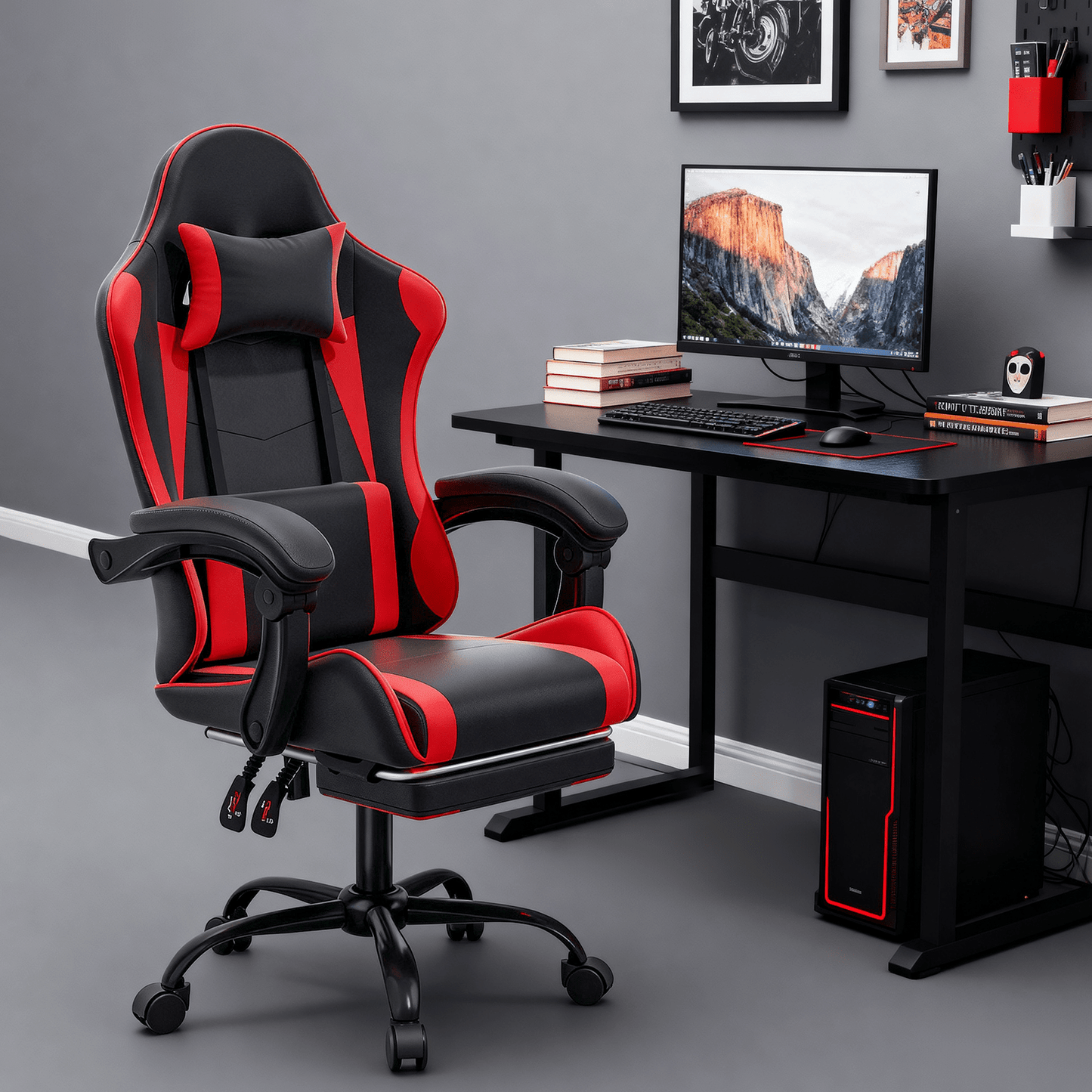 Gaming Chair shown in the Red option