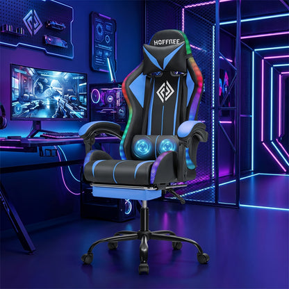 Gaming Chair shown in the Blue+Black option