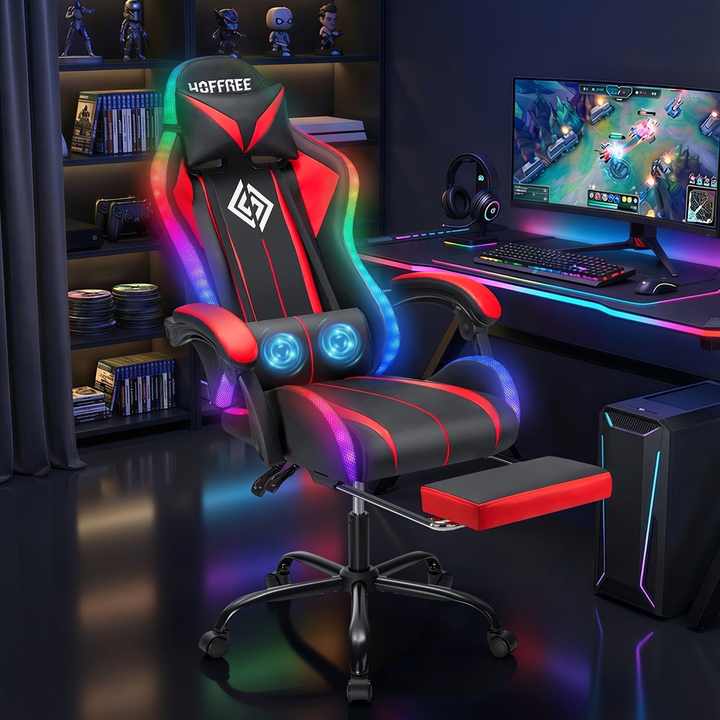 Gaming Chair shown in the Red+Black option