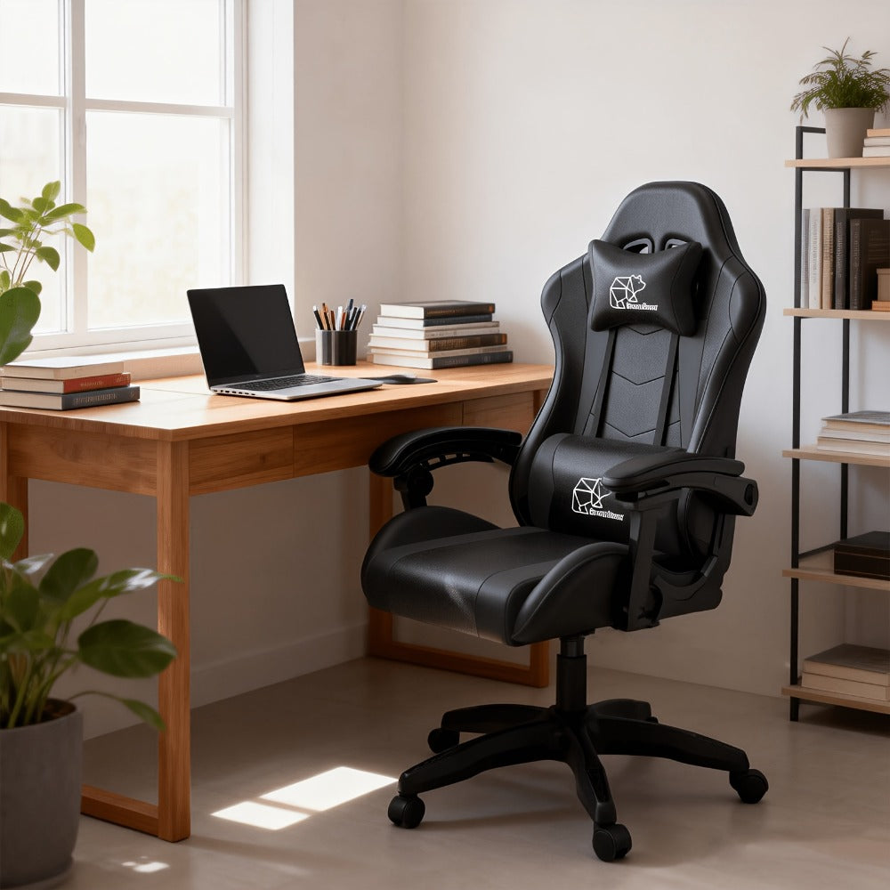Gaming Chair with High Back and Footrest and Lumbar Support for Home Office detail image - detail view 5