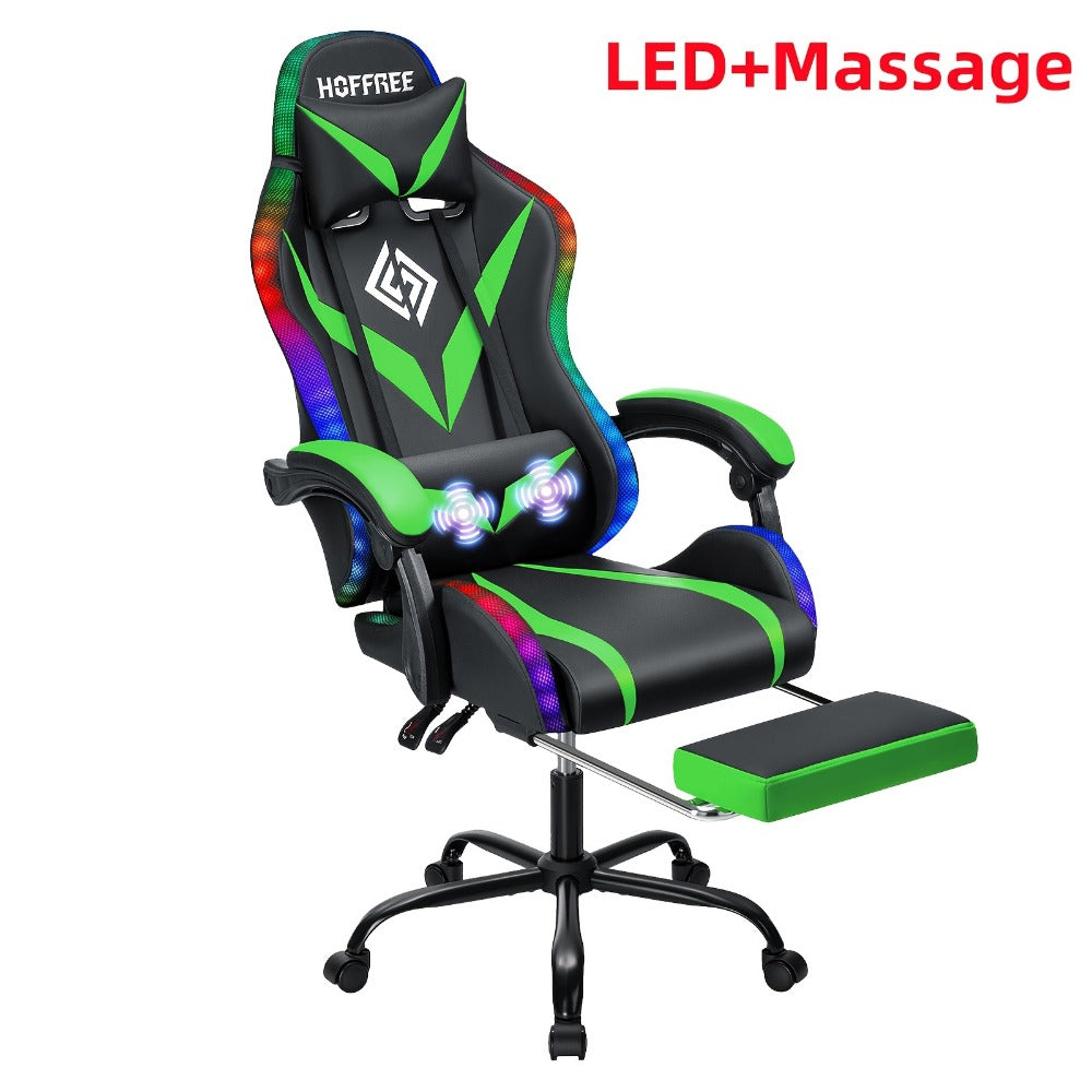 Gaming Chair with LED Lighting, Ergonomic Video Game Chair for Home Office detail image - detail view 3