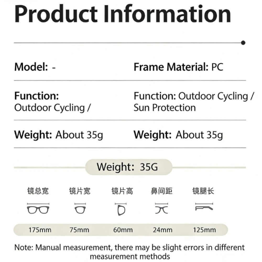 Glasses - Fashion 8-Pack Oversized Set Stylish Unisex Frames for Outdoor Sports - product detail view 9
