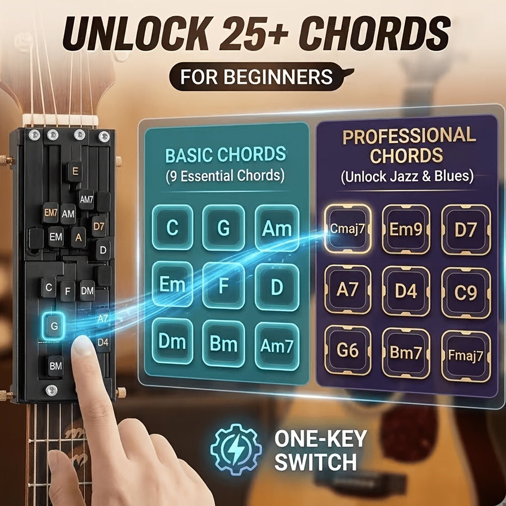 Guitar Chord Trainer, Guitar Chord Presser, Portable for Beginner Chord Fingering detail image - detail view 5