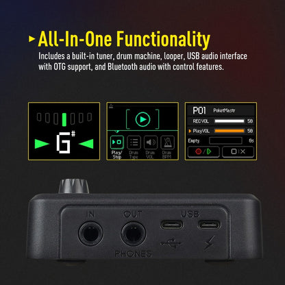 Guitar Multi-Effects Processor, USB-C, USB, SONICAKE for Guitar Or Bass Tone Shaping detail image - detail view 10