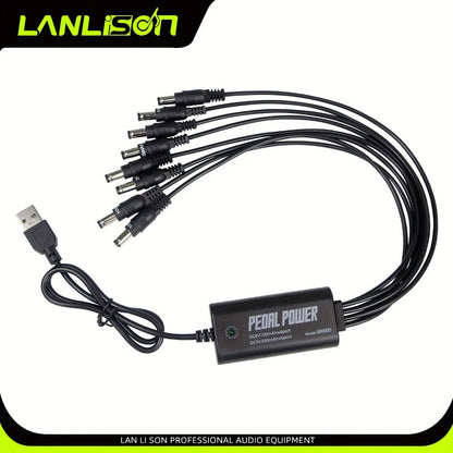 Guitar Pedal Power Supply, 36V, USB, Lanlison, 8-Port for Powering Guitar Effects Pedals detail image - detail view 3