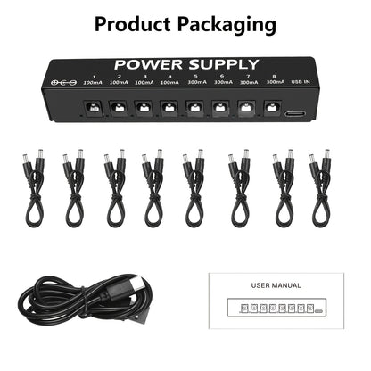 Guitar Pedal Power Supply shown in the Black option