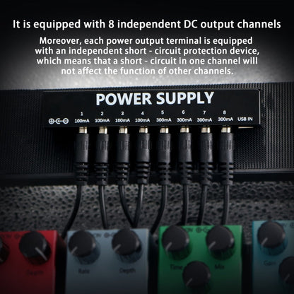 Guitar Pedal Power Supply, Portable, USB-C, USB, Effects for Powering Guitar Effects detail image - detail view 11