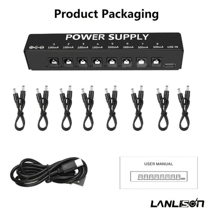 Guitar Pedal Power Supply, Portable, USB-C, USB, Effects for Powering Guitar Effects detail image - detail view 8