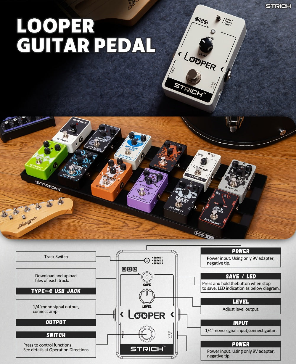 Guitar Pedalboard, USB-C, USB, STRICH for Organizing And Carrying Guitar Effects Pedals detail image - detail view 9