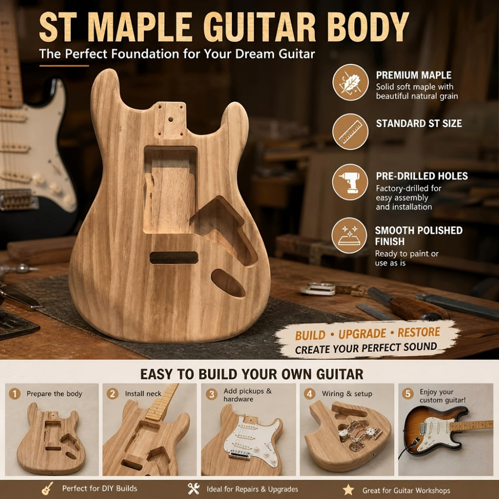Guitar Stand, 43mm, Solid, Maple, Electric for Holding And Displaying Guitars detail image - detail view 3