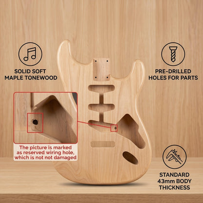 Guitar Stand, 43mm, Solid, Maple, Electric for Holding And Displaying Guitars detail image - detail view 4