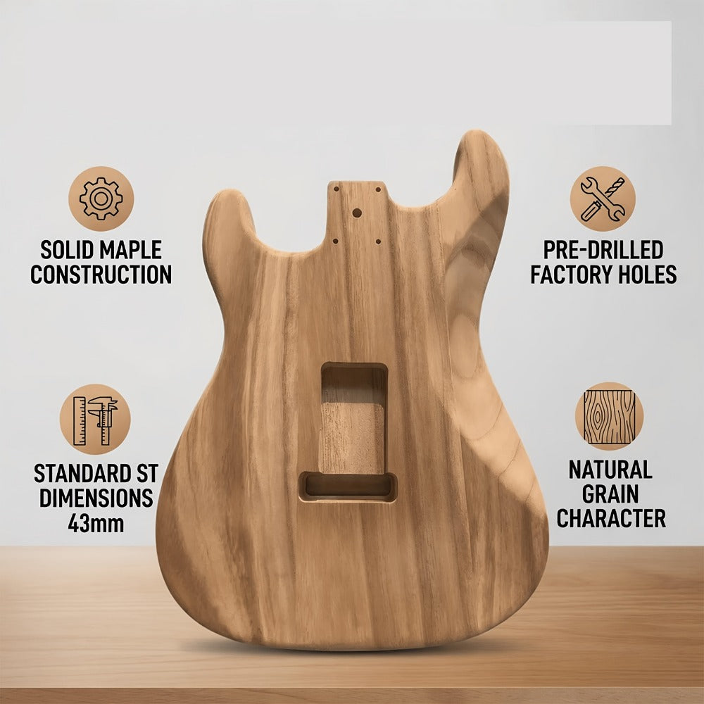 Guitar Stand, 43mm, Solid, Maple, Electric for Holding And Displaying Guitars detail image - detail view 7