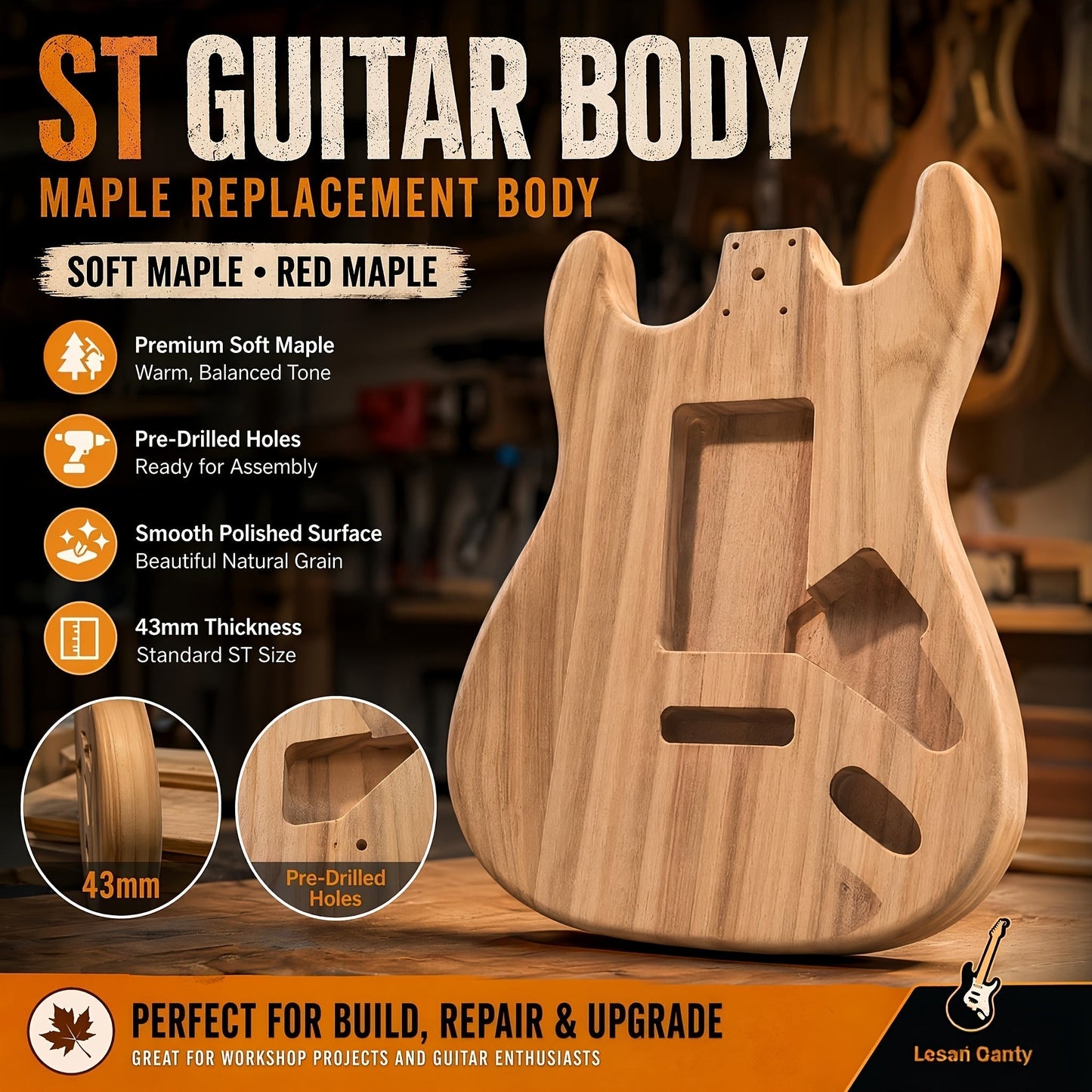 Guitar Stand shown in the maple option