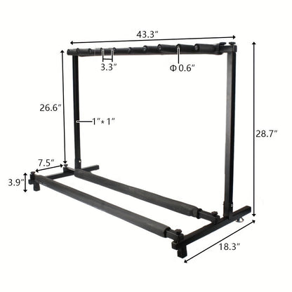 Guitar Stand, Foldable, 2.75 inches, Versatile, Rack for Holding And Displaying Guitars detail image - detail view 8