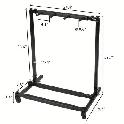 Guitar Stand, Foldable, 2.75 inches, Versatile, Rack for Holding And Displaying Guitars detail image - detail view 9