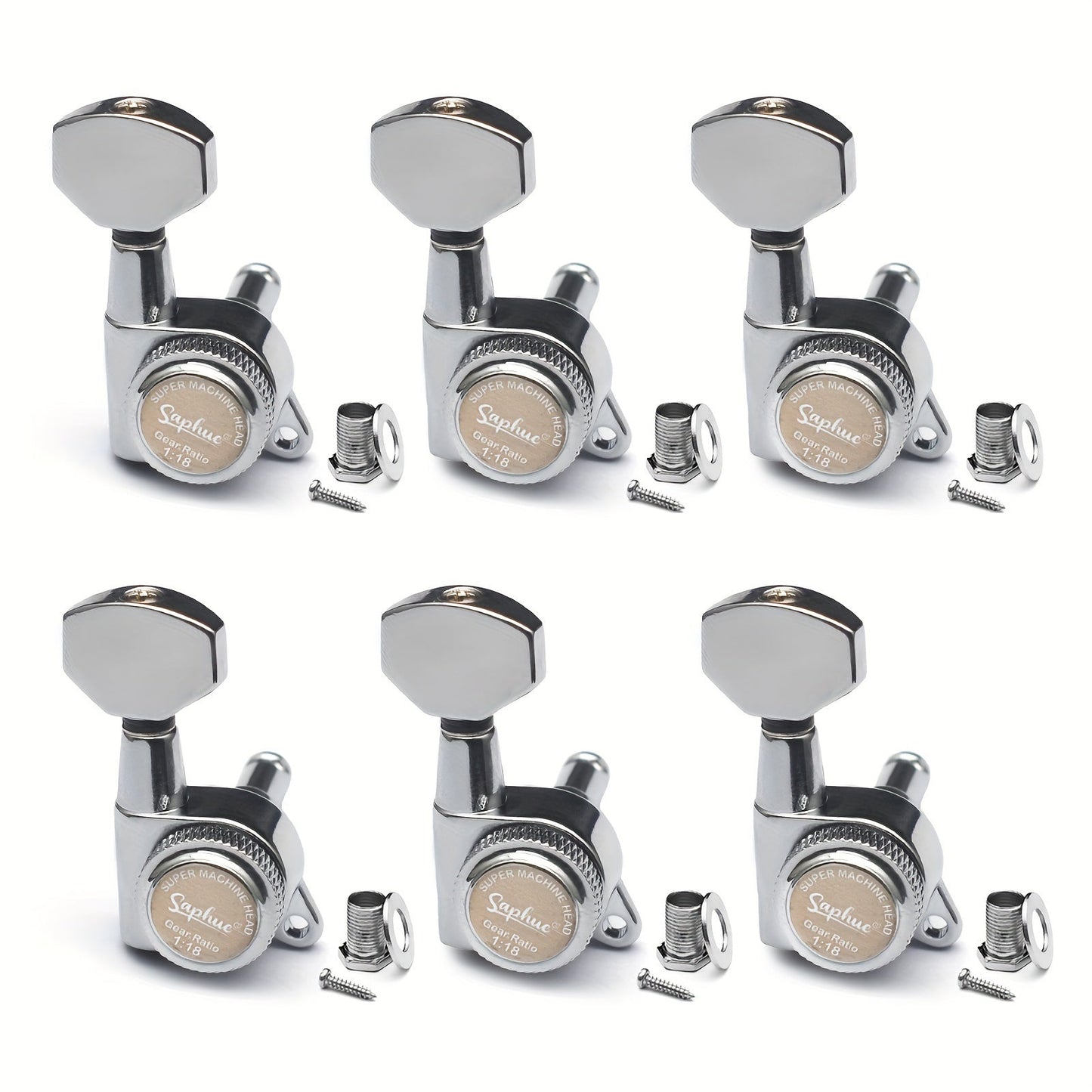 Guitar Tuning Peg Set shown in the Chrome 6 Right option
