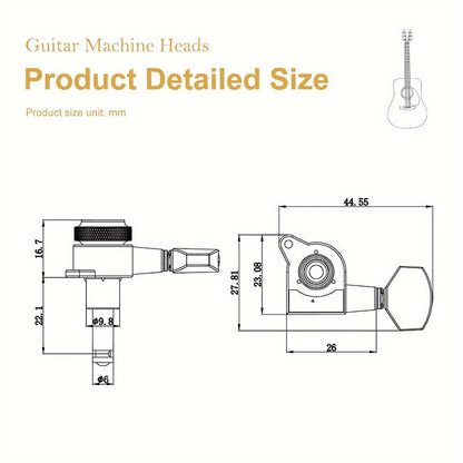 Guitar Tuning Peg Set, 6pcs, 6 pcs, SAPHUE, Premium for Replacing Guitar Tuning Hardware detail image - detail view 16