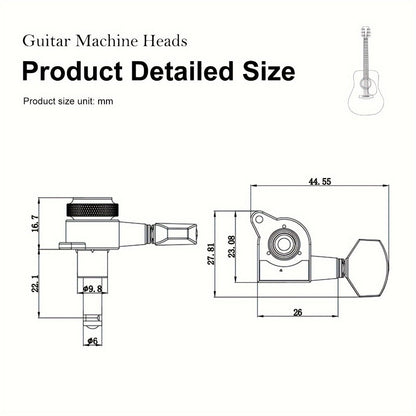 Guitar Tuning Peg Set, 6pcs, 6 pcs, SAPHUE, Premium for Replacing Guitar Tuning Hardware detail image