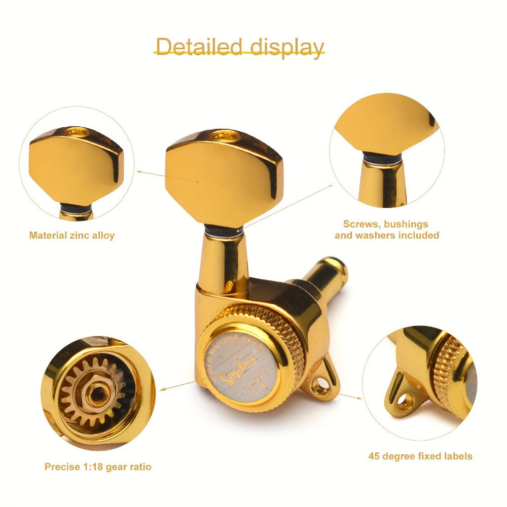 Guitar Tuning Peg Set, 6pcs, 6 pcs, SAPHUE, Premium for Replacing Guitar Tuning Hardware detail image - detail view 4