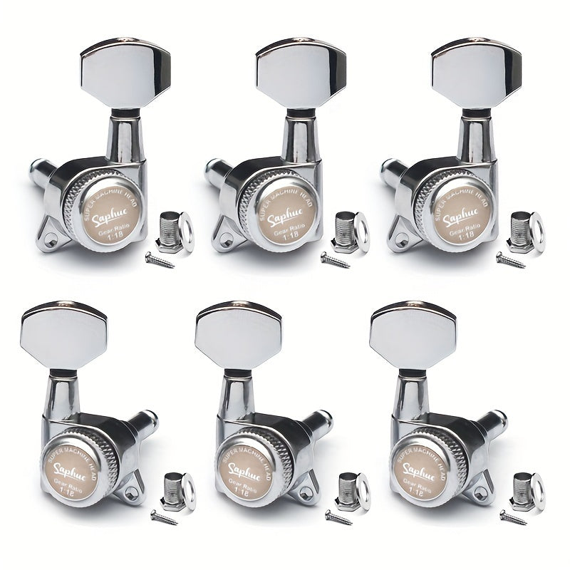 Guitar Tuning Peg Set shown in the Silvery 3 Left 3 Right option